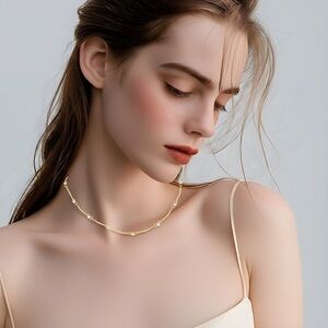 Gold Toned Minimalist Choker Necklace